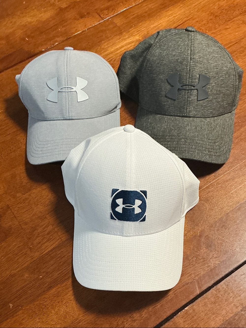Under Armour 3-Pack Performance Caps - White, Light Gray, Dark Gray